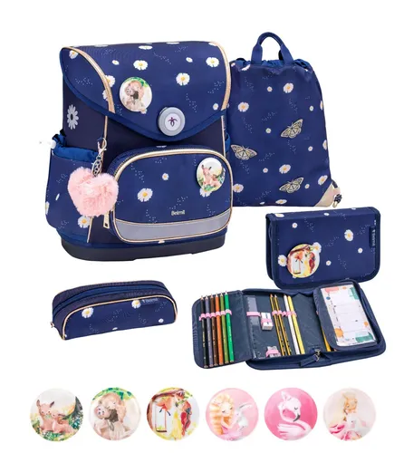 Belmil Premium Compact Plus Daisy Schulranzen-Set 5-tlg von Belmil