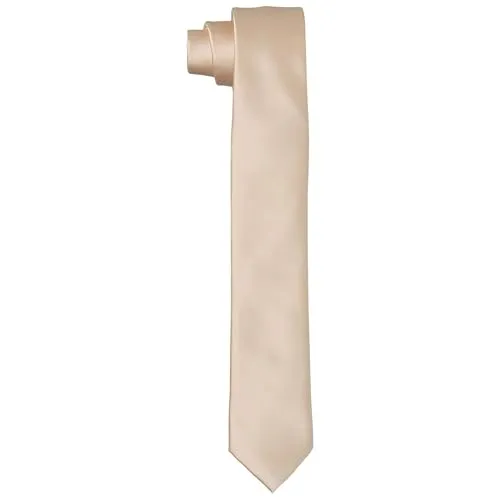 DonDon Krawatten für Herren handgefertigt Seiden-Look 6 cm Krawatte Beige