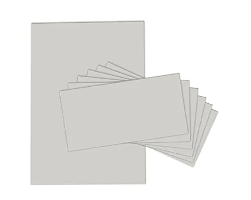 Grau Briefpapier-Set mit Umschlägen (100 Blätter + 100 Umschläge) - Praktisches Set mit 100 DIN A4 Briefblättern und haftklebenden Umschlägen. Ideal für Einladungen und persönliche Briefe. Hergestellt in Deutschland, kompatibel mit allen Druckern.