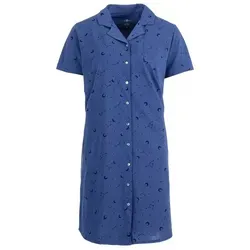 zeitlos Nachthemd Nachthemd Kurzarm Mond Knopfleiste durchgehend blau XXL