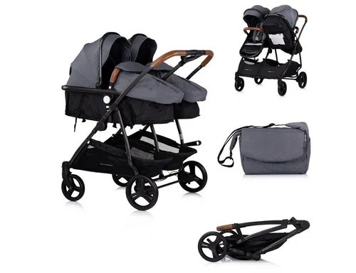 Chipolino Geschwisterkinderwagen Duo Smart - klappbar & umbaubar - Kinderwagen für Zwillinge oder Geschwister, individuell verstellbare Sitze und einfach umbaubar für maximalen Komfort.