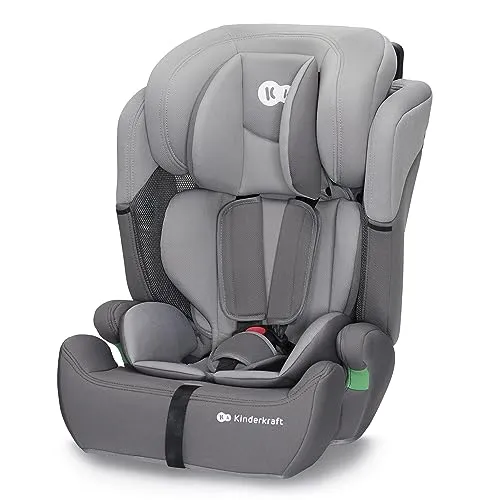 Kinderkraft COMFORT UP i-Size - Autokindersitz für 76-150 cm, sicher und komfortabel mit EASY GROW System und belüftetem Sitz in Grau