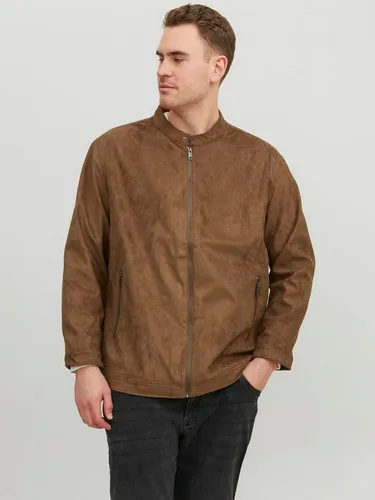 Jack & Jones PlusSize Bikerjacke JJEROCKY CLEAN JACKET NOOS PLS - Funktionsjacke mit rockigem Look, ideal für jeden Anlass. Leicht und bequem, ausgestattet mit Eingrifftaschen und einer 1-Knopf-Manschette für perfekten Sitz.