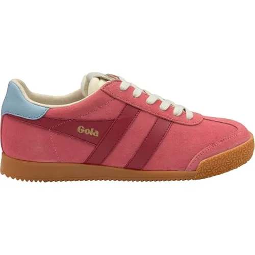 Gola Damen Schnürschuhe Elan in Pink - Bequeme Sneaker für jeden Tag - Robuste Halbschuhe mit profilierter Laufsohle, ideal für den Alltag. Weich und langlebig, perfekte Passform mit runder Schuhspitze und Absatzhöhe von ca. 2 cm.