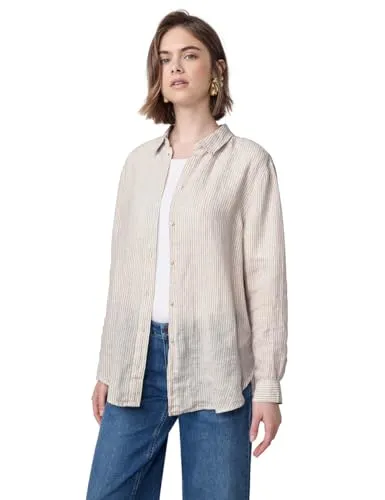 Street One Studio Damen F345407 Leinen-Hemdbluse - Damenbluse aus leichter Leinenqualität mit Hemdkragen und langem Arm, ideal für lässige Sommerlooks.
