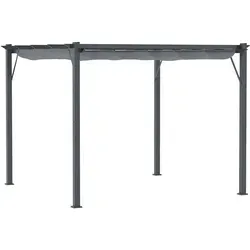 Outsunny Pergola Pavillon mit Schiebedach - Vielseitige Pergola für Garten, Balkon oder Terrasse, mit stabilem Aluminiumgestell und wasserabweisendem Dach, ideal für Schatten und leichten Regen.