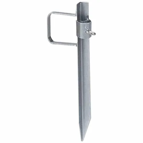 DELSCHEN Bodenspieß RD-B 7501 glanzverzinkt - Sonnenschirm Bodenhülse aus verzinktem Stahl, passend für Schirmstöcke von 17-33 mm, robust und langlebig für sicheren Halt im Freien.