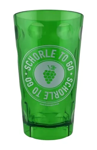 Schorle to go Dubbebecher 0,5 Liter (Grün) aus Plastik - Pfalz Dubbeglas aus Kunststoff (Polycarbonat)