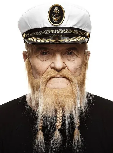 Metamorph Piraten-Kostüm Captain Vollbart - Hochwertiges Piraten-Kostüm mit selbstklebendem Kunstbart, ideal für Karneval und Mottopartys. Erhältlich in sechs Haarfarben für den perfekten Look!