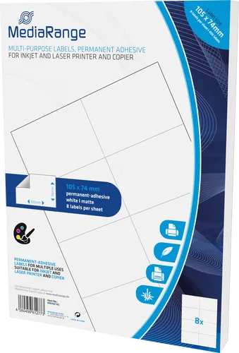 MR INK145 - Universal-Etiketten, 105 x 74 mm, 400 Stück, weiß