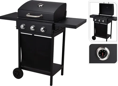 Vaggan Gas Barbecue 3 Brenner Schwarz von Vaggan