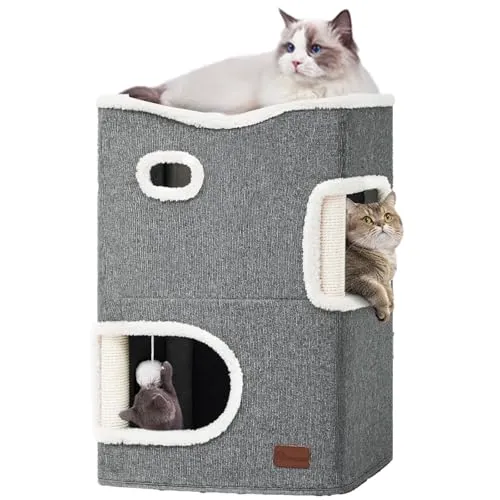 YITAHOME Katzenhaus Indoor, Katzenbett für Indoor-Katzen, Katzentonne, Katzenhöhle, Kratzbaum Klein, Katzenmöbel, Katzenbett Höhle, katzenhöhlen, Katzenbetten (Grau)