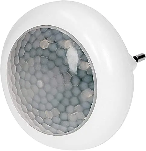 Virone LA-2 Nachtlicht Steckdose mit Dämmerungs- und Bewegungssensor, 120°, 8xLED, 40lm, 6500K