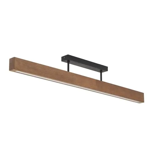 Licht-Erlebnisse Deckenleuchte THEO - LED, Warmweiß, 96 cm - Lampen - Schmale LED Deckenleuchte aus Holz mit natürlicher Maserung, ideal für Esstische und Kücheninseln, inkl. fest verbautem warmweißem LED Leuchtmittel (3000 K) für ein wohnliches Ambiente.