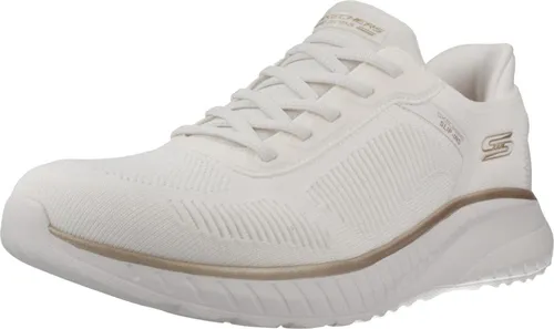 Skechers Damen Bobs Squad Chaos Current MuseSneaker – Weißgold-Textil, 41 EU - Stylische und bequeme Sneaker mit integrierten Slip-Ins und Memory-Schaum für optimalen Tragekomfort. Maschinenwaschbar und vegan, ideal für den Alltag.