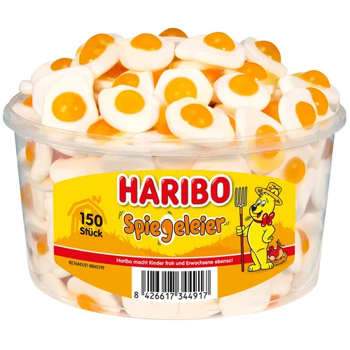  Haribo Spiegeleier-Fruchtgummi-Schaumzucker  Dose 150 Stück 9,12€/1kg