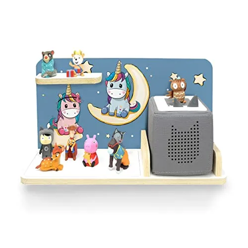 stadtecken® Kinder Regal für Musikbox I Motiv Pony Cool, klein I Geeignet für die Toniebox und ca. 25 Tonies I Geschenkidee I Hörspiel I zum Aufhängen oder Aufstellen (Nachteule, klein)