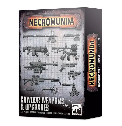 Cawdor Weapons and Upgrades für Necromunda - GW Necromunda Zubehörset mit 10 Köpfen in 5 Designs und 14 alternativen Waffen zur Individualisierung deiner Cawdor-Gang. Enthält zusätzlich Panzerplatten für besseren Schutz!
