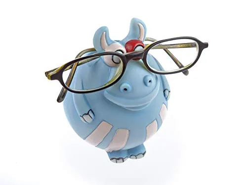 by-Bers Brillenhalter Uhu Eule Kautz handbemalt, lustig, für Spaßversteher und Junggebliebene, EIN schönes Designstück aus Polyresin (Brille_Nilpferd)