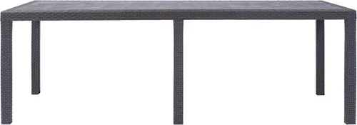 vidaXL Gartentisch in Rattan-Optik - Wetterfester Gartentisch in Braun, ideal für 8 Personen. Leicht zu reinigen und perfekt für Garten, Balkon oder Terrasse!
