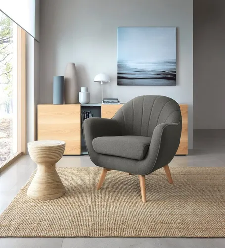 TRENDMANUFAKTUR Sessel Fuelta, Loungesessel mit organischer Form - Einzelsessel mit bequemer Polsterung und auffälligem Nahtbild, ideal für entspannte Stunden in modernem Design.