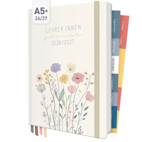 Produktbild Häfft Lehrer-Planer 2026/2027 / A5+ / Flower Joy