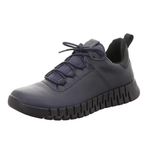 ECCO Sneaker Gruuv Lea GTX navyblau Herren Größe 47 - Sneaker mit GORE-TEX-Imprägnierung für optimalen Wetterschutz und innovativer Gummisohle für flexibles Laufgefühl.