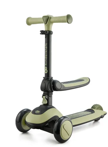 Kinderkraft Halley Scooter 2 in 1 - Kinderroller für 1- bis 50 kg, multifunktional mit klappbarem Sitz und LED Rädern, ideal für motorische Entwicklung und sicheres Fahren