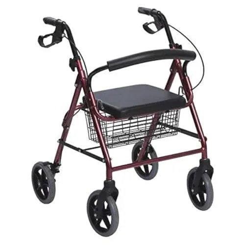 Roter faltender Aluminium Rollator