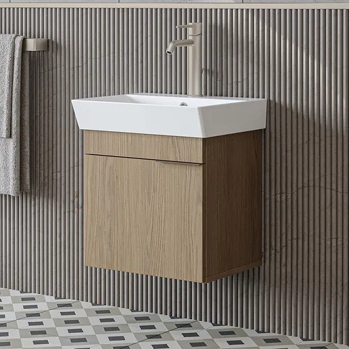 ROOMART Badmöbelset LYCIA 50 cm mit Keramik-Waschbecken und Spiegelschrank - Modernes Badezimmermöbelset in 4 Farben, bestehend aus einem Unterschrank mit Soft-Close-Türen und einem hochwertigen Keramik-Waschbecken. Pflegeleichte Oberfläche und durchdachte Stauraumlösungen.