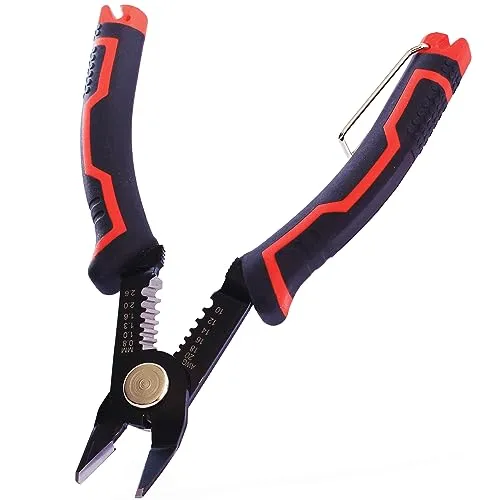 QUADRIOS | Schneidezange | Vielseitiger Elektronik-Seitenschneider für müheloses Schneiden von Litzen, Drähte, Kabelbindern etc. | mit Abisolierfunktion