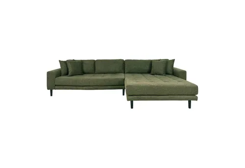 ebuy24 Sofa Lido Chaiselongsofa grün mit 4 Kissen - Gartenmöbel, elegantes Chaiselongsofa mit 3 Sitzflächen, hochwertigem 100% Polyesterbezug und stilvollem Design für gemütliche Stunden im Freien.