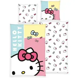 Hello Kitty Bettwäsche Set, 2-teilig Wendebettwäsche aus Renforcé - Bettwäsche-Sets mit fröhlichem Hello Kitty Design aus 100% Baumwolle, atmungsaktiv und kuschelig weich für erholsamen Schlaf. OEKO-TEX® zertifiziert für maximale Sicherheit.