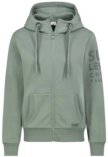 Sublevel Sweatjacke Hoodie Sweater Kapuzenpullover Übergangsjacke Frühlings, Farbe:Mineral Green., Größe:XXL (44)