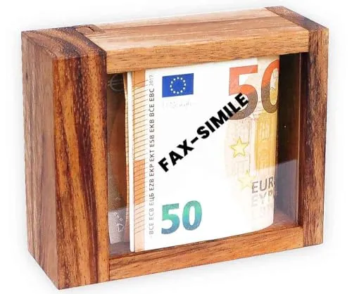 Logica Spiele Art. Geldschrank Mit Trick XL - Geheimbox - Trickkiste - Zauberkiste - Denkspiel aus Holz - Schwierigkeit 5/6 Unglaublich - Knobelspiel - Geduldspiel - Leonardo da Vinci Kollektion