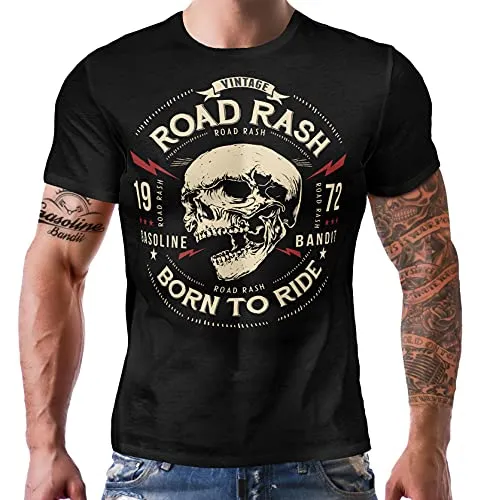 GASOLINE BANDIT Original Biker Racer T-Shirt: Road Rash S