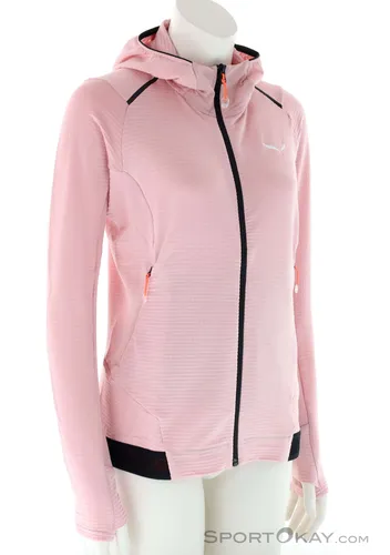 Salewa Pedroc PL Hooded Damen Fleecejacke - Pink-Rosa - Größe 38 - Funktionsjacke aus warmem Fleece, ideal für Outdoor-Aktivitäten und bietet hervorragende Atmungsaktivität.