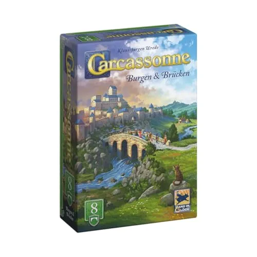 Hans im Glück Carcassonne – Burgen und Brücken (Auflage 2025), 8. Erweiterung, Familienspiel, 2-6 Spieler, 7+ Jahre, 45 Minuten, Deutsch