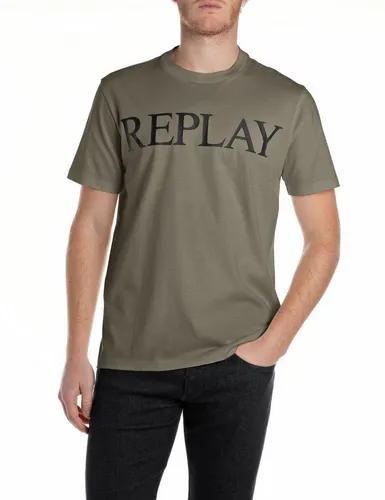 Replay T-Shirt mit Logo-Frontprint - Rundhalsshirts, sportlich und individuell durch Aufnäher, aus dehnbarem Baumwoll-Jersey für optimalen Tragekomfort – perfekt für vielseitige Styles.