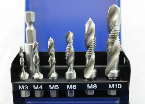 7-teiliger HSS G Bohrer- und Gewindeschneidesatz in Metall-Box - Vielseitiges Set für präzises Bohren und Gewindeschneiden in verschiedenen Materialien, ideal für Heimwerker und Profis. Praktische Metallbox für sichere Aufbewahrung.