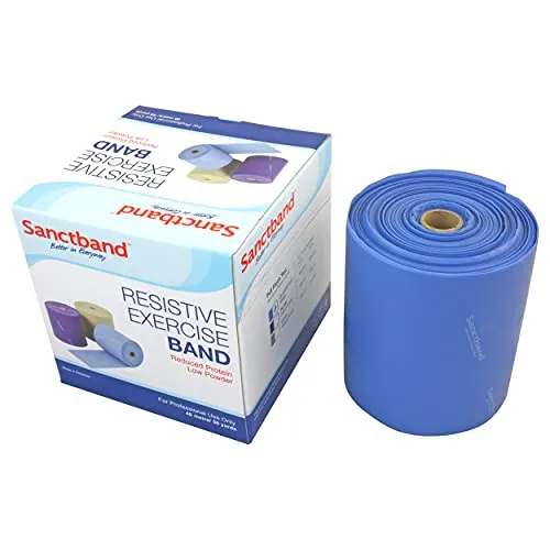 Sanctband Gymnastikband 45m-Rolle - Blaubeere, stark - Widerstandsbänder für vielseitiges Training, hypoallergen und langlebig, ideal für effektiven Kraftaufbau ohne Nachpudern.