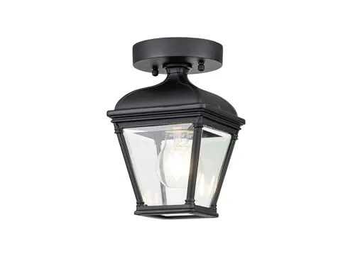 Außen Deckenleuchte im Landhausstil - Lampen im Landhausstil mit Echtglas und IP44 Schutzklasse, ideal für Außenbereiche. Inklusive 1x austauschbarem E27 LED für warmweißes Licht.