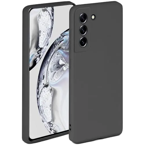 ONEFLOW Soft Case für Samsung Galaxy S21 FE 5G Hülle aus Silikon mit Kameraschutz, Silikonhülle mit erhöhtem Schutz fürs Display, Backcover Schutzhülle, weiche Handyhülle, Anthrazit