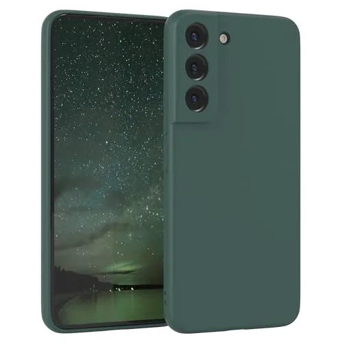 EAZY CASE - Silikonhülle für Galaxy S22 5G Hülle Silikon Case Grün weich stoßfeste Handyhülle Schutzhülle mit Kameraschutz Dünn Premium Schutz Cover TPU Phone Bumper in Piniengrün Matt