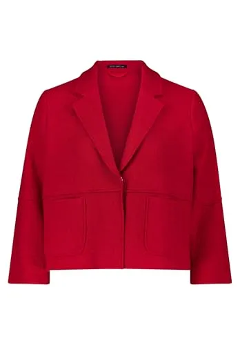 Jackenblazer BETTY BARCLAY - Damen Blazer-Jacke mit Reverskragen - Business-Mode: Modischer Blazer von Betty Barclay in Rot, lässig geschnitten aus hochwertigem Flanell für eleganten Komfort im Büro oder in der Freizeit.
