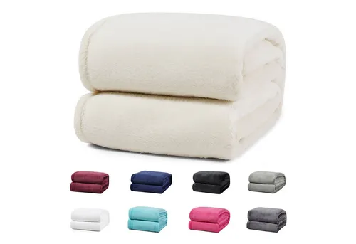 Wohndecke Luxury Kuscheldecke von Buymax, 150x200 cm - Bettdecken – Super weiche Fleece-Tagesdecke in Beige, ideal für gemütliche Abende auf dem Sofa, maschinenwaschbar und trocknergeeignet.