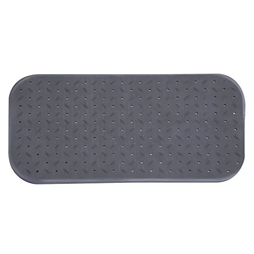 MSV Premium Duschmatte Badematte Badewannenmatte Badewanneneinlage antibakteriell rutschfest mit Saugnäpfen-Grau-duftet nach Rosen-ca. 36 x 97 cm-waschbar bei 60° Grad, Grey