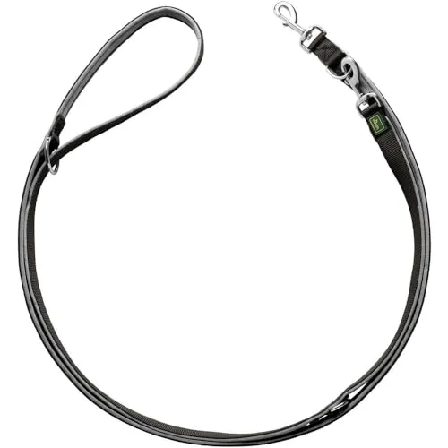 Hunter Verstellbare Hundeleine Neopren schwarz/grau - Tierleinen: Strapazierfähige Nylon-Hundeleine mit weicher Neopren-Polsterung, ideal für Alltag und sportliche Aktivitäten mit deinem Hund.