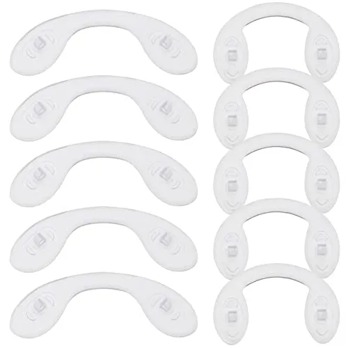 EMSea 10 Paar Nasenpads aus weichem Silikon, U-Form, rutschfest, Sattelbrücke, Ersatz für Brillen zum Anschrauben, 5 Piars, Größe M und 5 Piars, Größe S