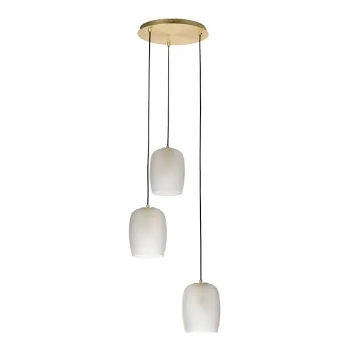 Lucande Pendelleuchte Taylan - Elegante 3-flammige Design-Hängeleuchte in Weiß - Hängeleuchten & Pendelleuchten: Hochwertige Designerlampe für stilvolle Akzente in jedem Raum, ideal für Wohnzimmer, Esszimmer und mehr.